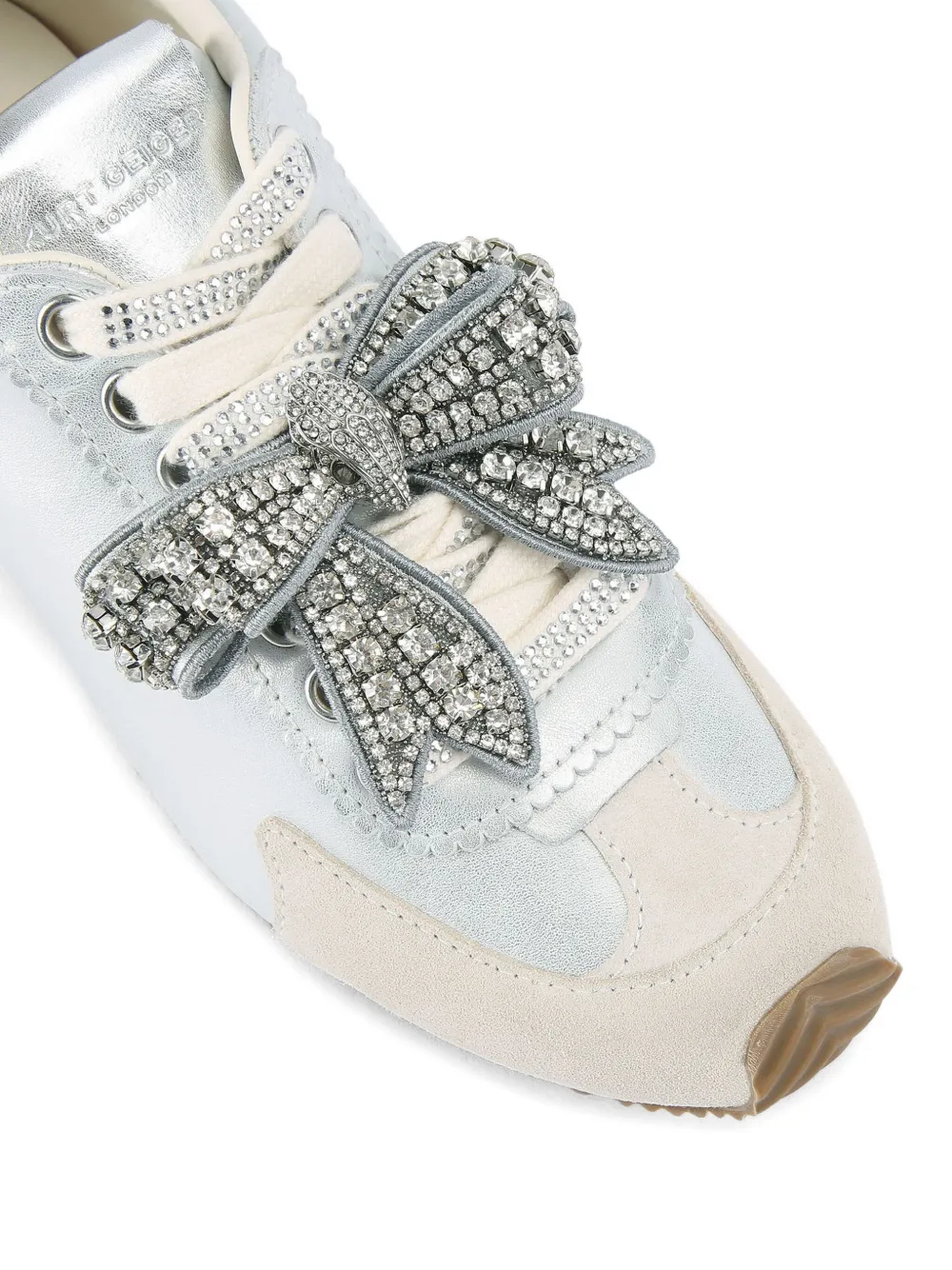 Kurt Geiger Islington Bow Embellished Sneakers In Silver