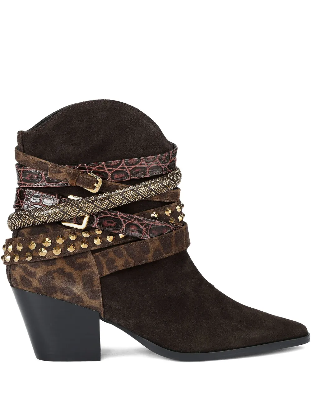 Kurt Geiger London 70mm multi-strap pointed Western boots - ブラウン Kurt Geiger London 70mm multi-strap pointed Western boots - ブラウン