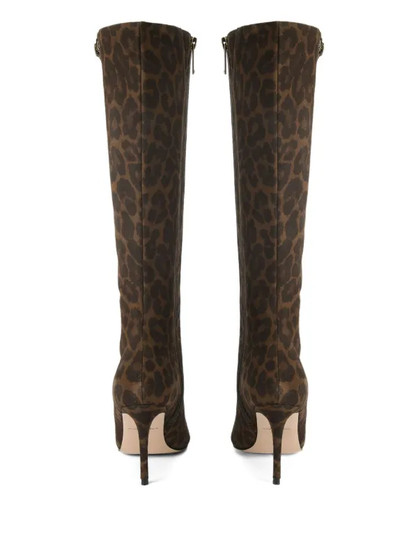 Kurt Geiger London 85mm Belgravia leopard-print knee-high Boots Brown  FARFETCH PH