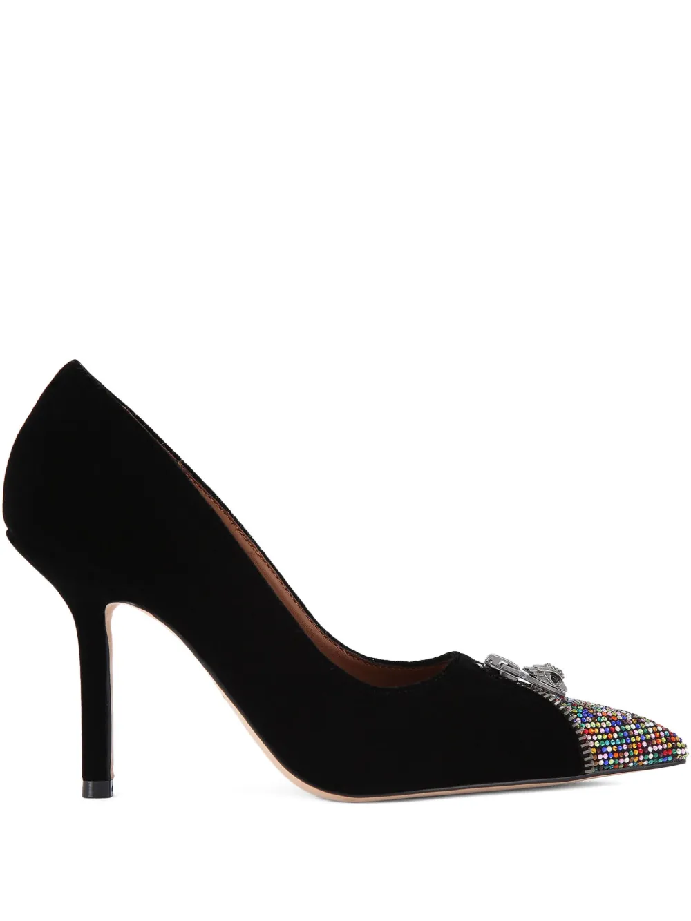 Kurt Geiger London 95mm zip embellished court pump | Preto | Image 1
