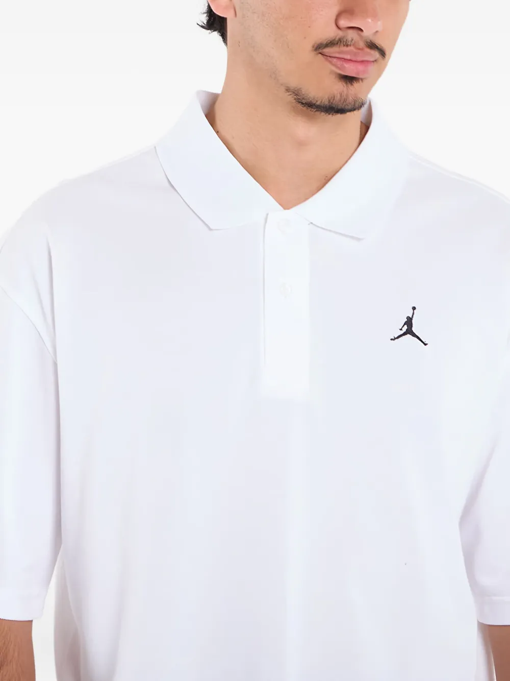 Jordan Brooklyn Logo-print Polo Shirt In White