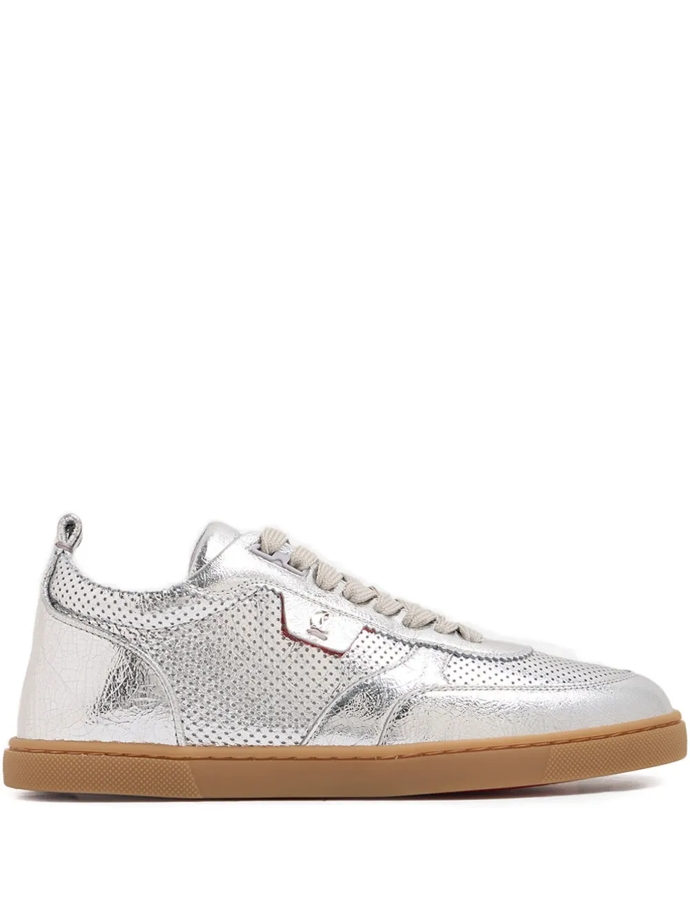 Christian Louboutin perforated leather trainers | Silver | Image 1