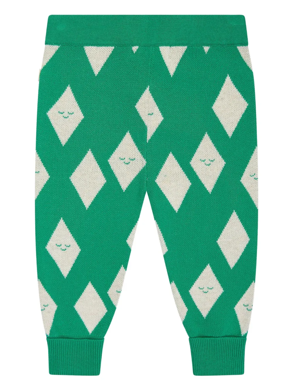 The Bonnie Mob Kids Alden diamond-pattern knitted trousers - Grün