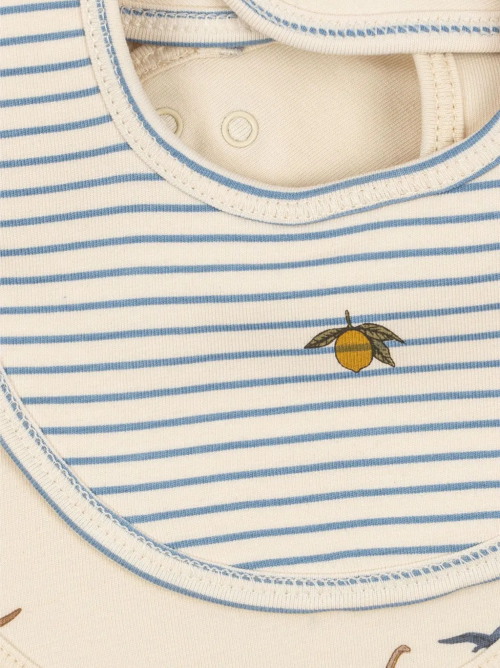  Konges Sløjd Striped-pattern Bib (pack Of Two) - Neutrals 