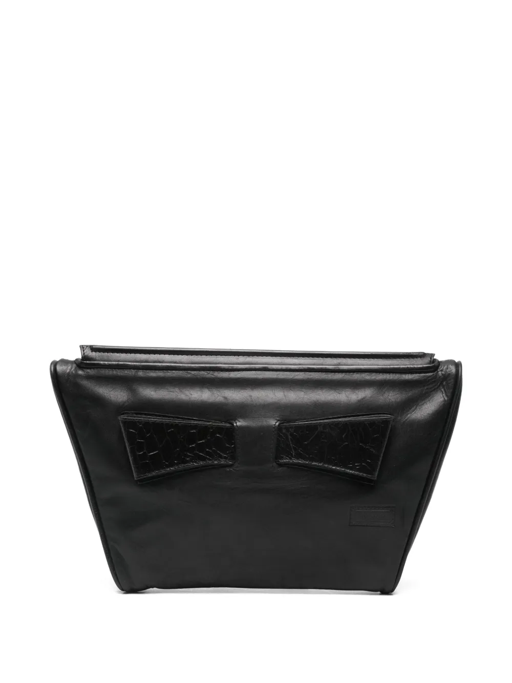 Pre-owned Versace 1980s Leather Clutch Bag In Black