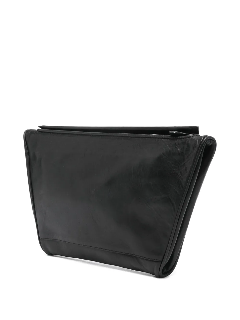Pre-owned Versace 1980s Leather Clutch Bag In Black