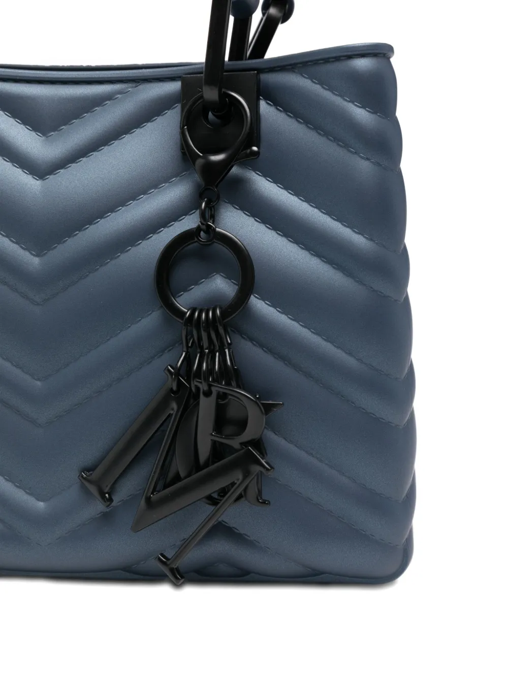 Marc Ellis Chevron-quilting Charm Tote Bag In Blue