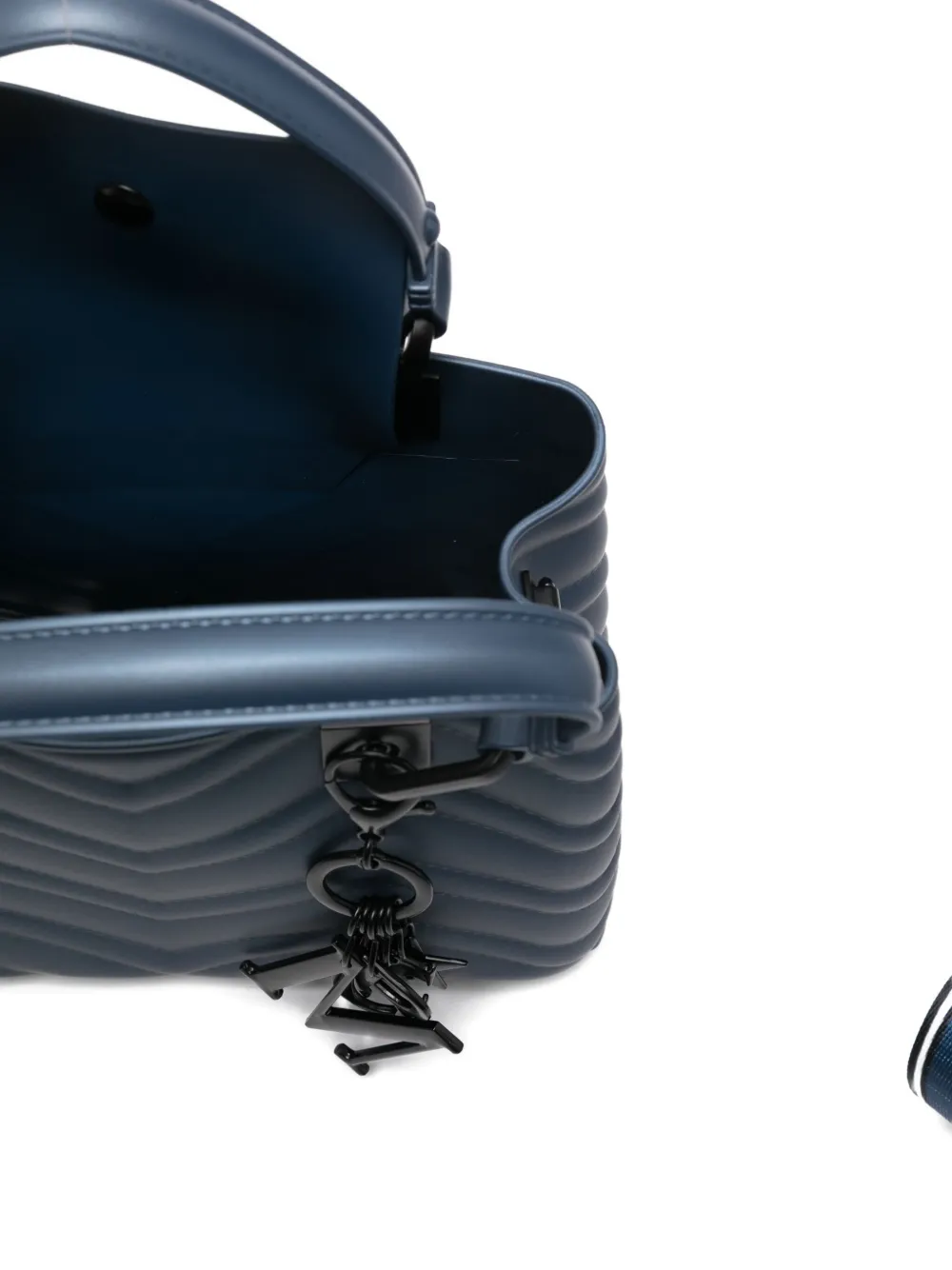Marc Ellis Chevron-quilting Charm Tote Bag In Blue