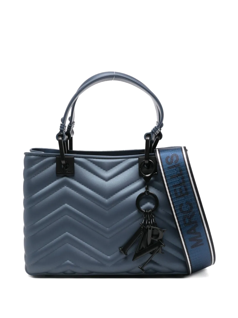 Marc Ellis Chevron-quilting Charm Tote Bag In Blue