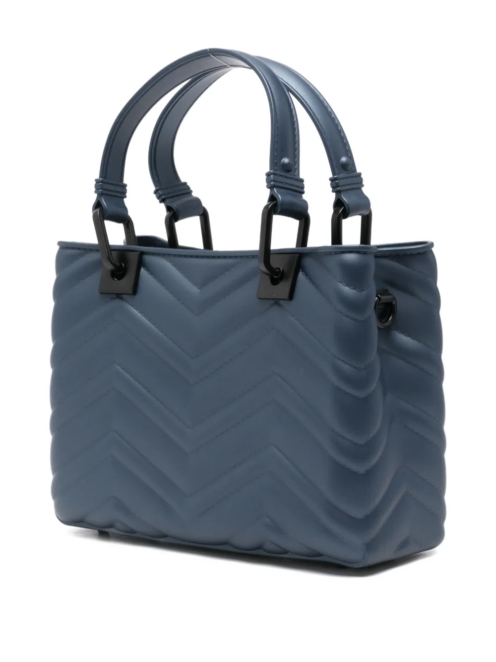 Marc Ellis Chevron-quilting Charm Tote Bag In Blue