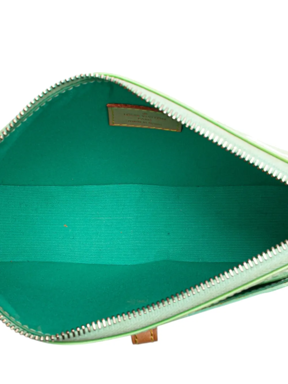 Pre-owned Louis Vuitton 2004 Monogram Vernis Mallory Square Shoulder Bag In Green