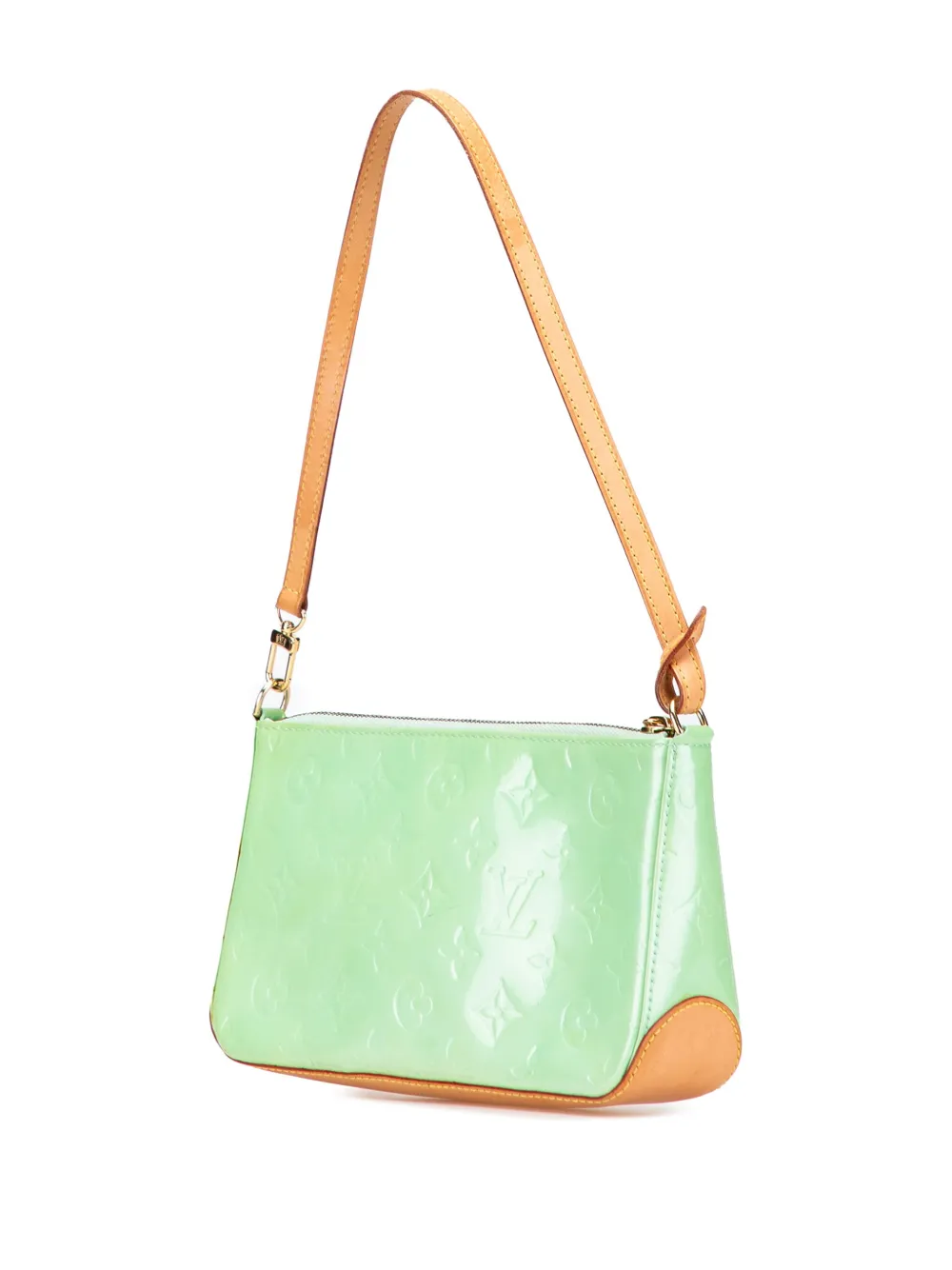 Pre-owned Louis Vuitton 2004 Monogram Vernis Mallory Square Shoulder Bag In Green