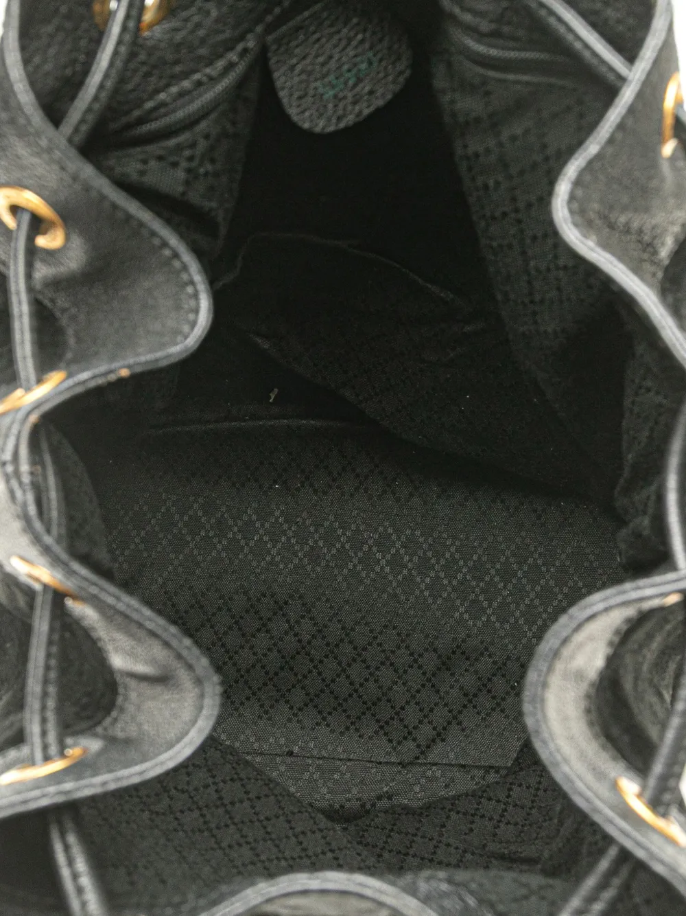 Pre-owned Gucci 20th Century Suede Bamboo Drawstring Backpack In Black