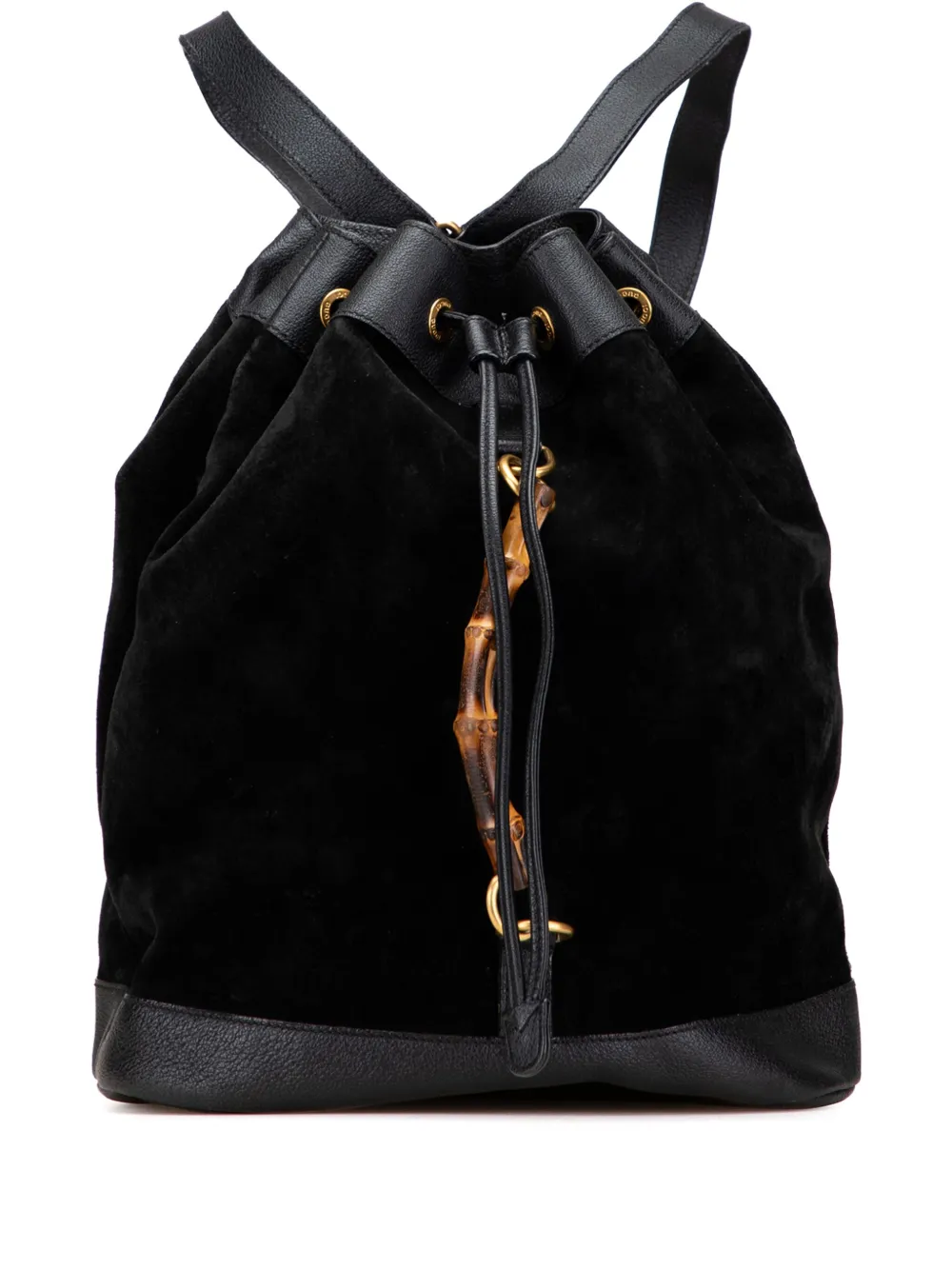 Gucci Pre-Owned 20th Century Suede Bamboo Drawstring backpack | Black | Image 1