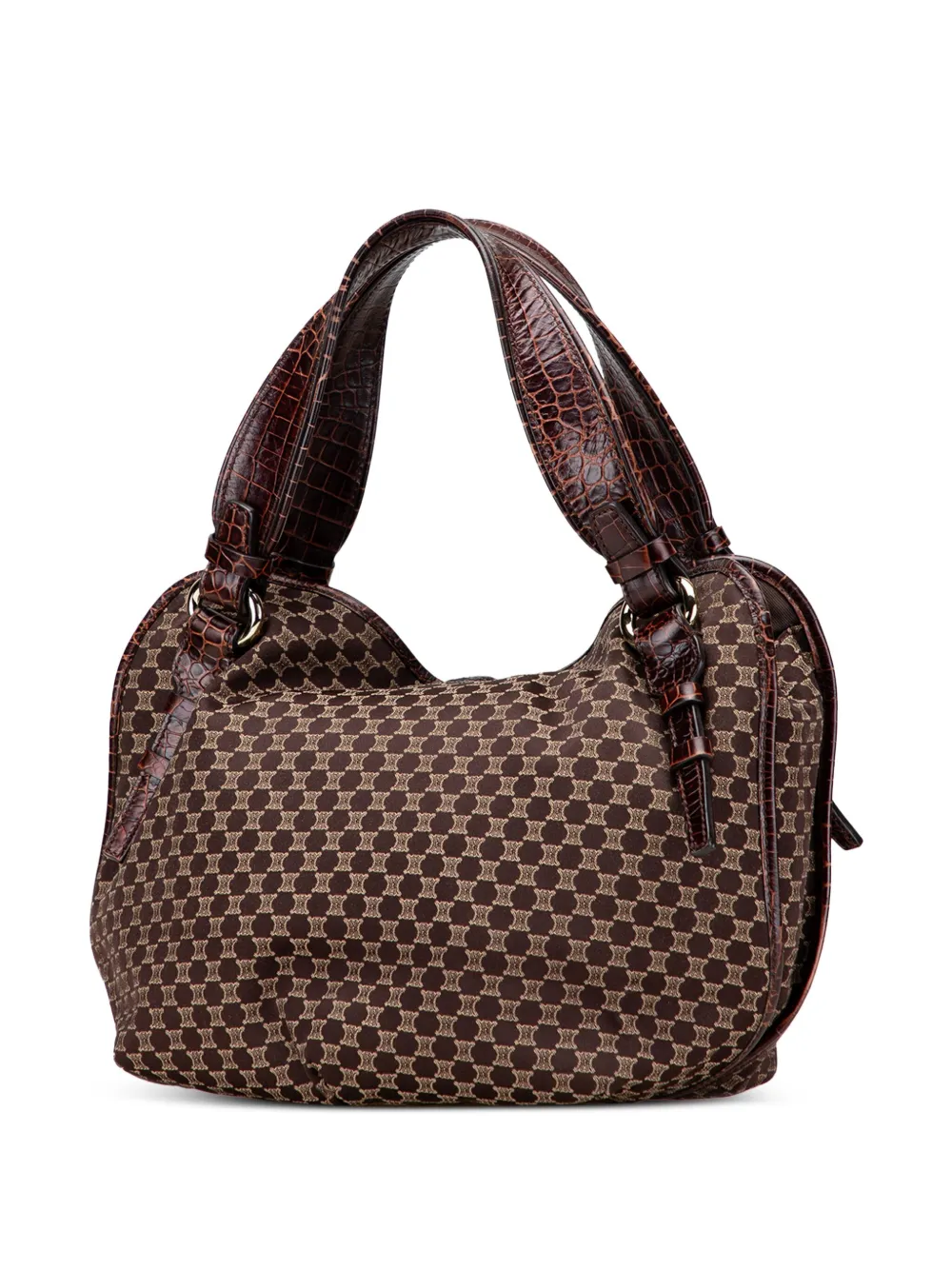 Pre-owned Celine 2008 Macadam Canvas Bittersweet Hobo Bag In Brown