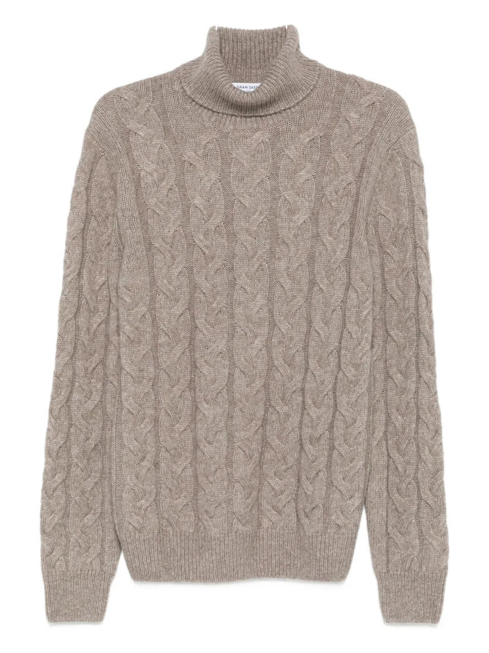 Gran Sasso Cable-knit Roll-neck Sweater In Gray