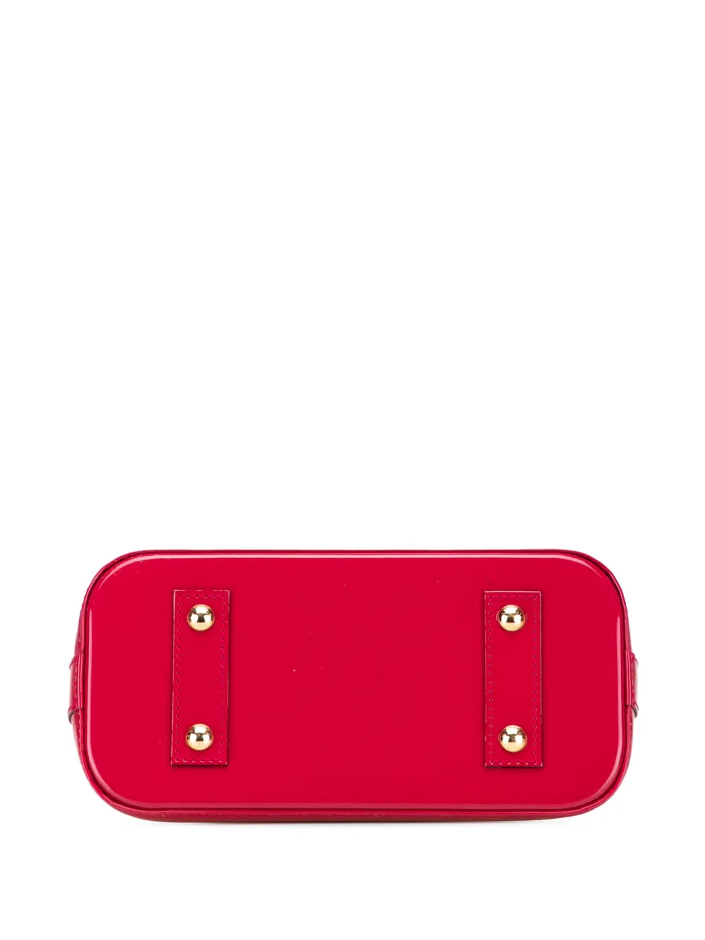 Pre-owned Louis Vuitton 2014 Monogram Vernis Alma Bb Satchel In Red