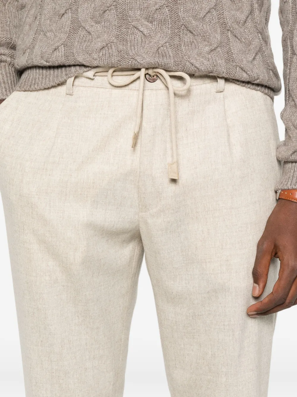 Gran Sasso Drawstring Cuffed Trousers In Neutral
