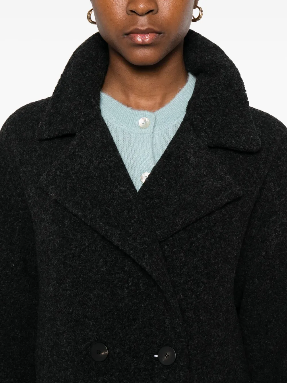 Harris Wharf London Jas met dubbele rij knopen Zwart