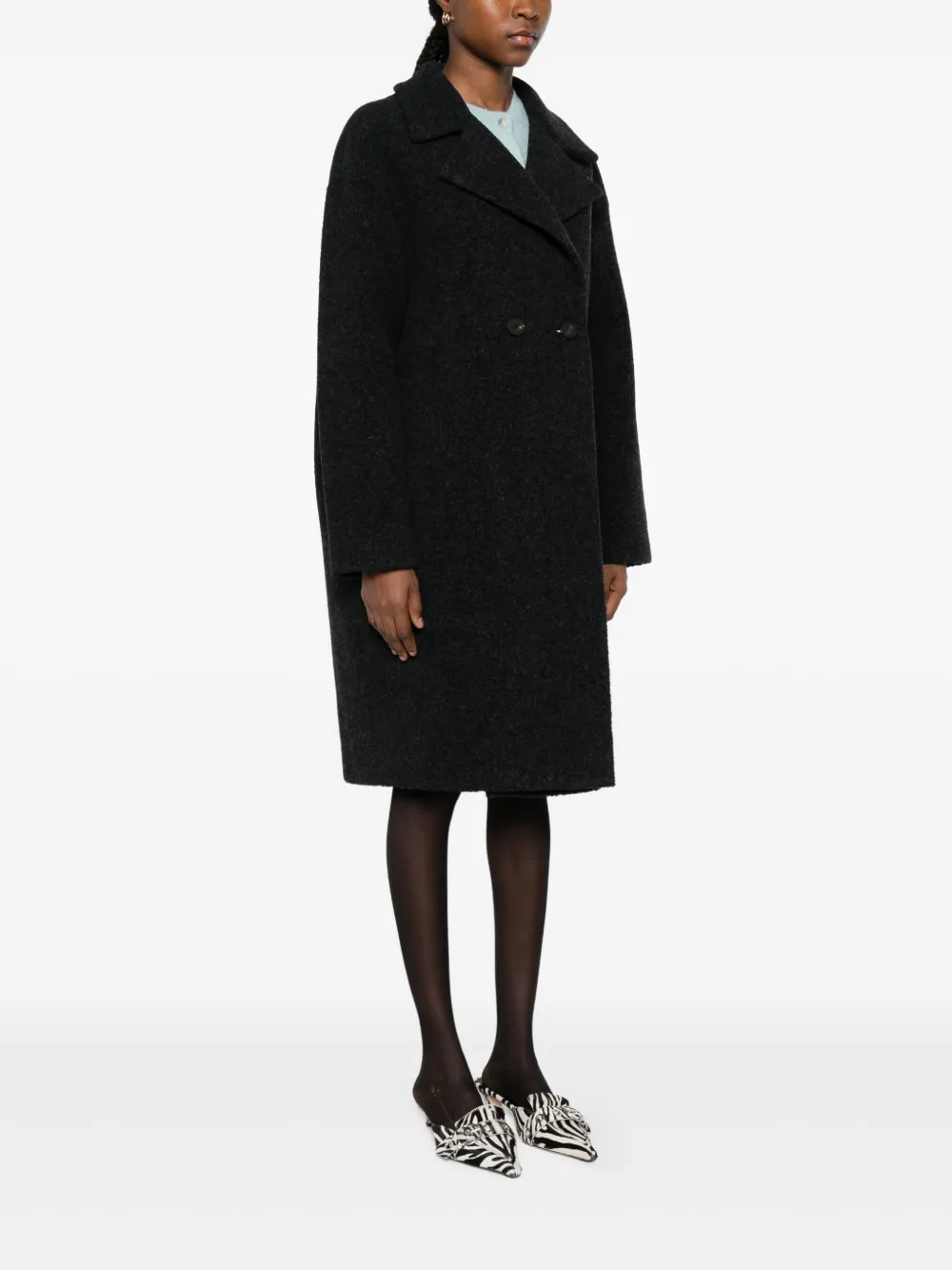 Harris Wharf London Jas met dubbele rij knopen Zwart