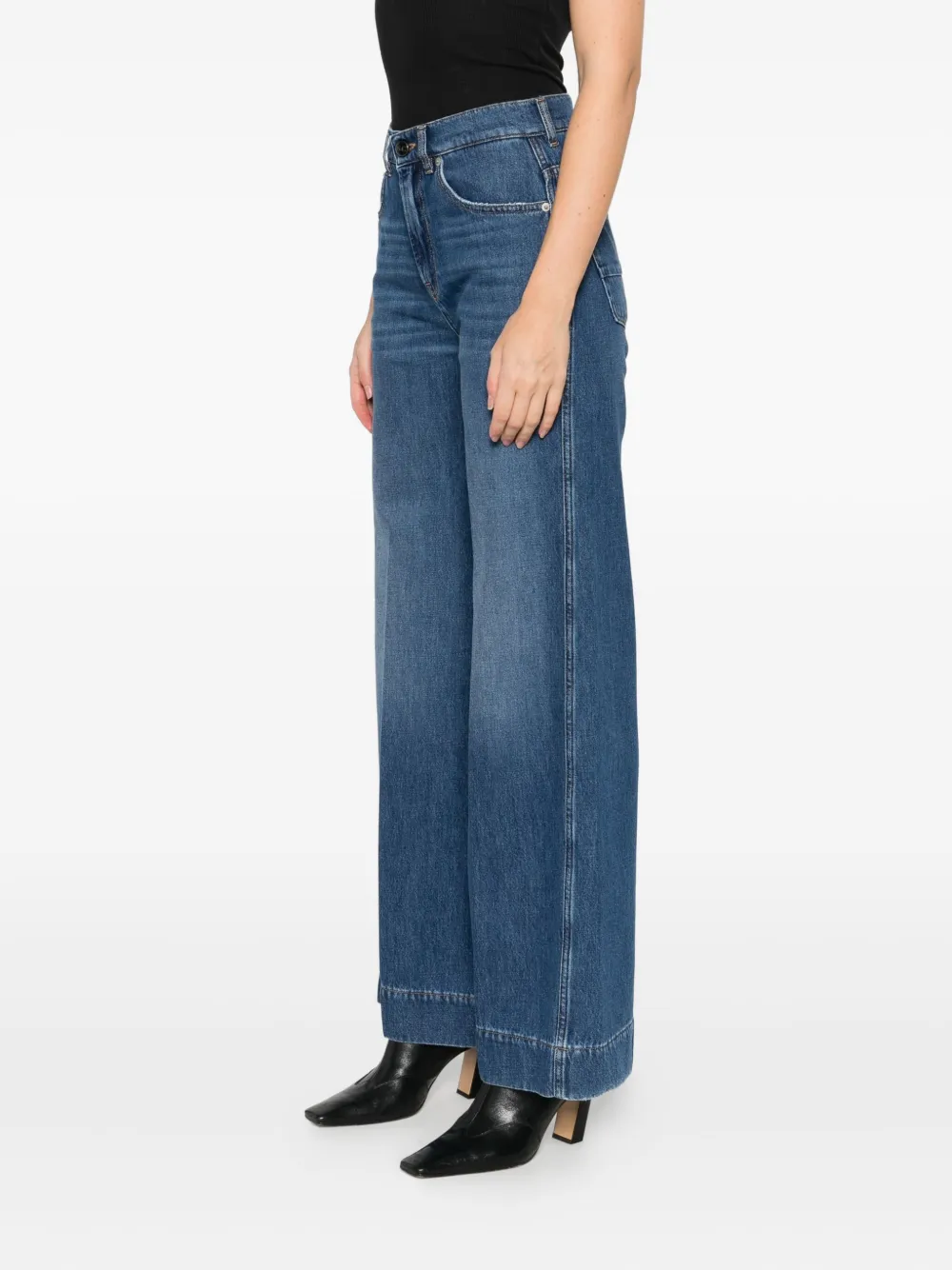 Semicouture Hayley Wide-leg Denim Jeans In Blue