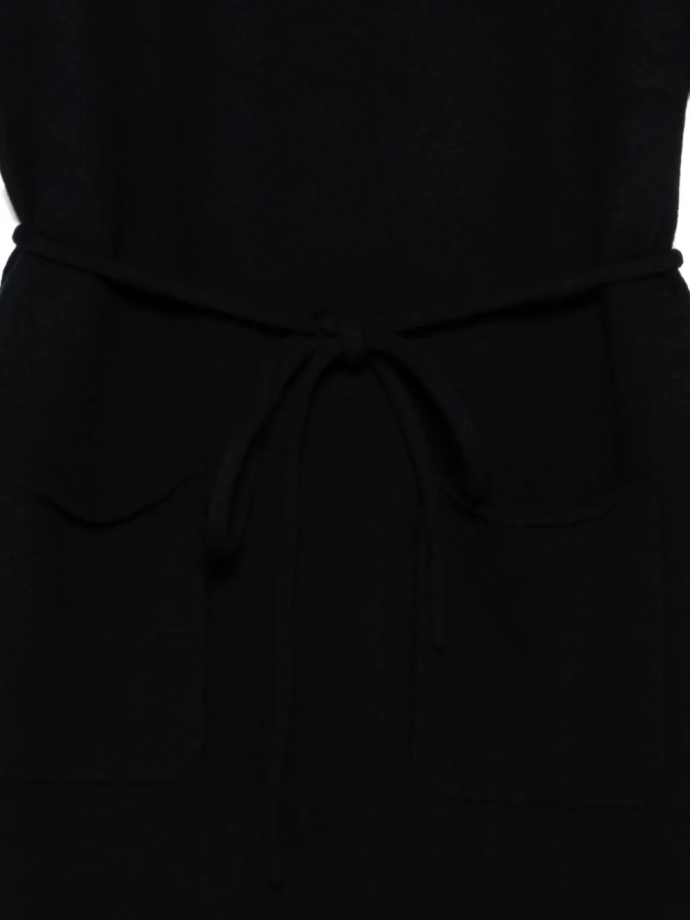 Semicouture Wool Tie Dress In Black