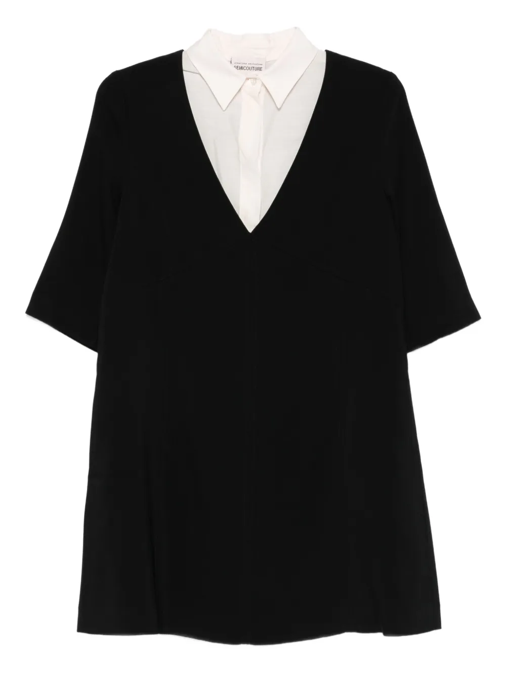 Semicouture v-neck midi dress | Black | Image 1
