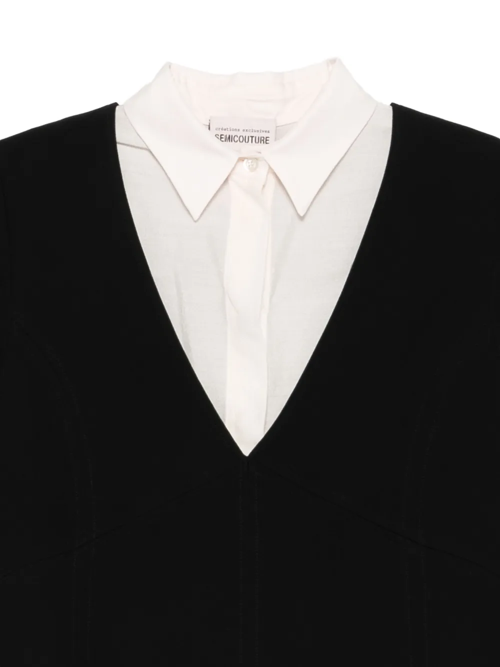 Semicouture Midi-jurk met V-hals Zwart