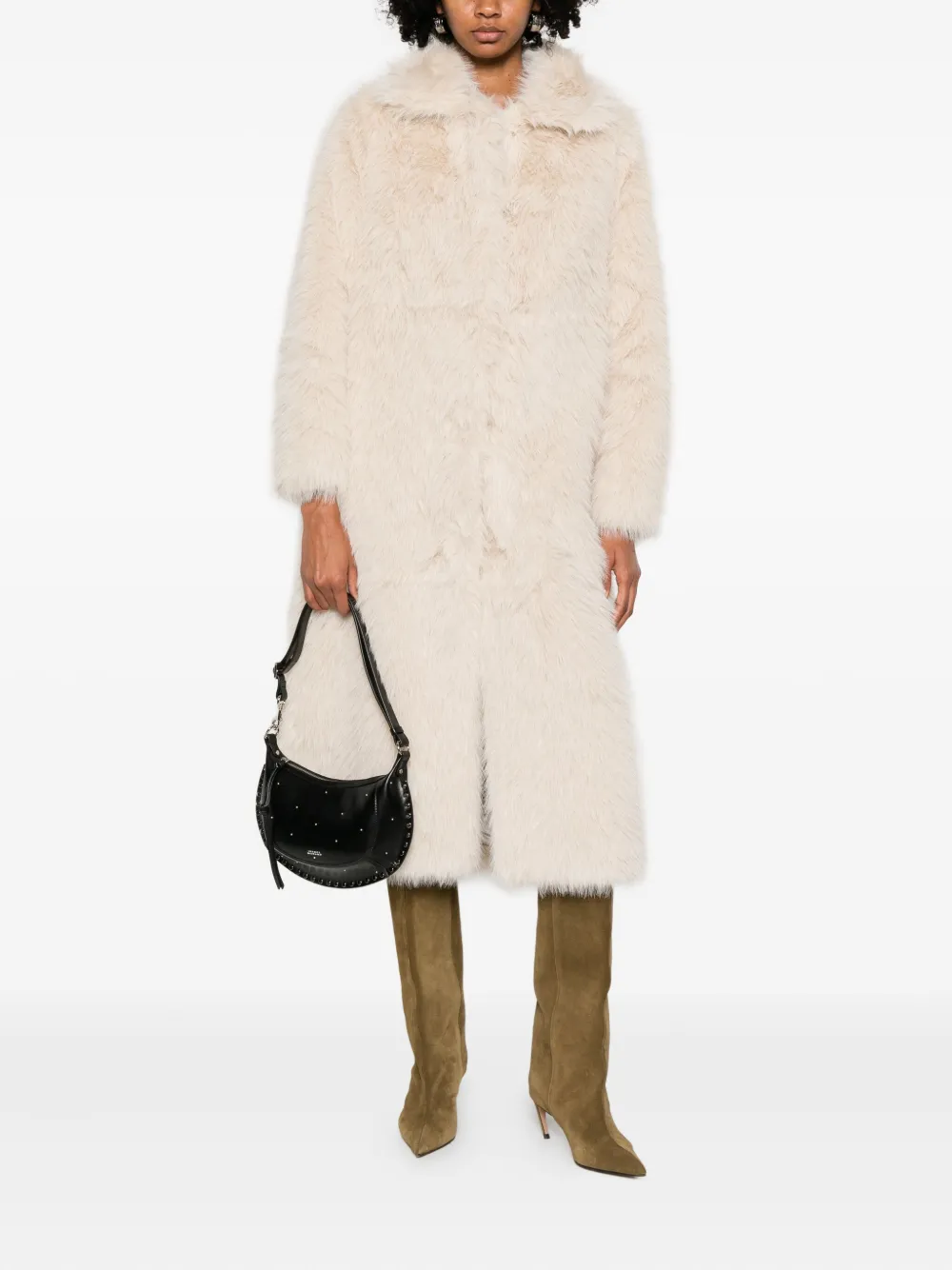 Semicouture faux-fur long-sleeved coat | Single Breasted Coats | Image 2