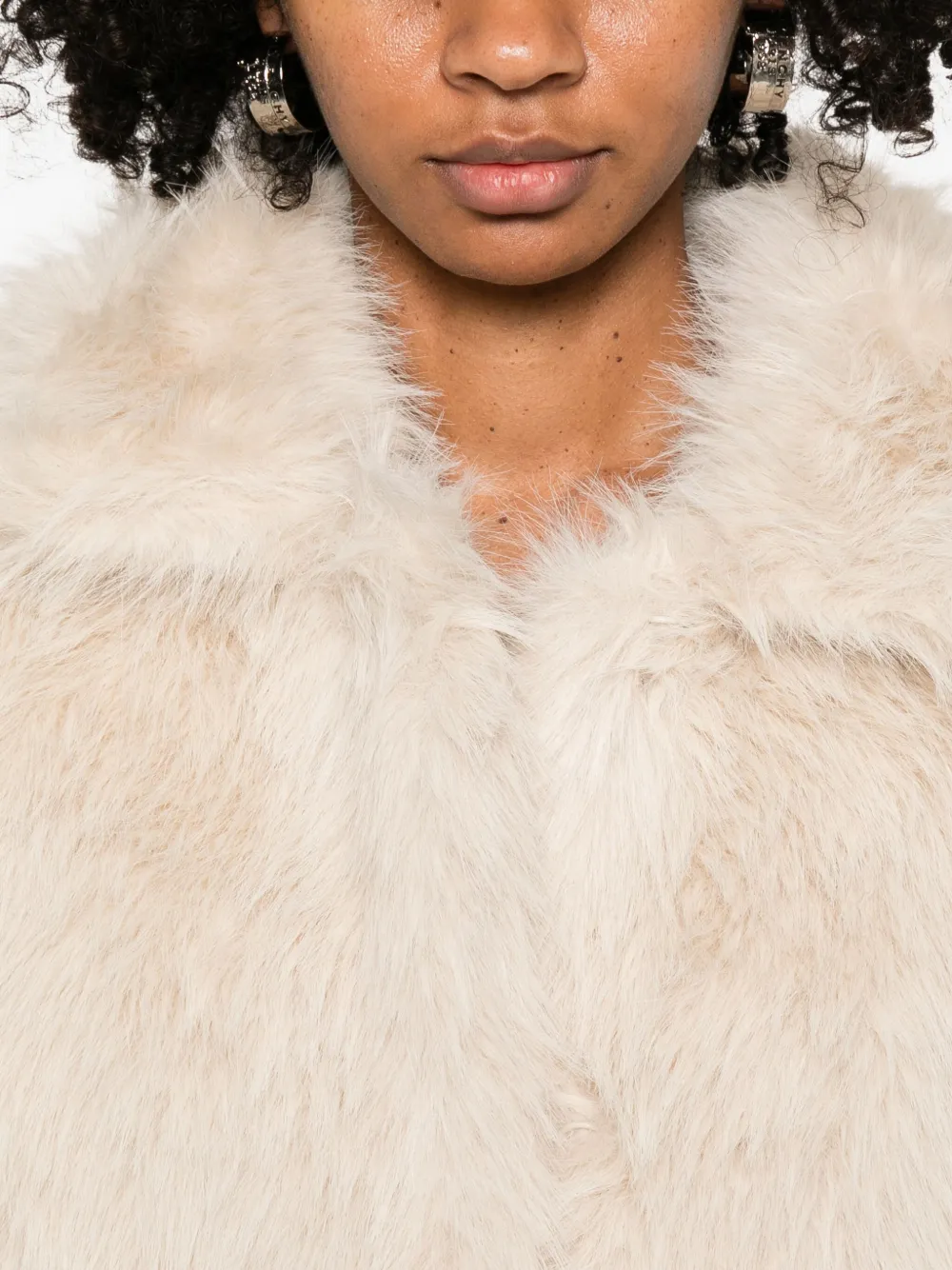 Semicouture Jas van imitatiebont Beige