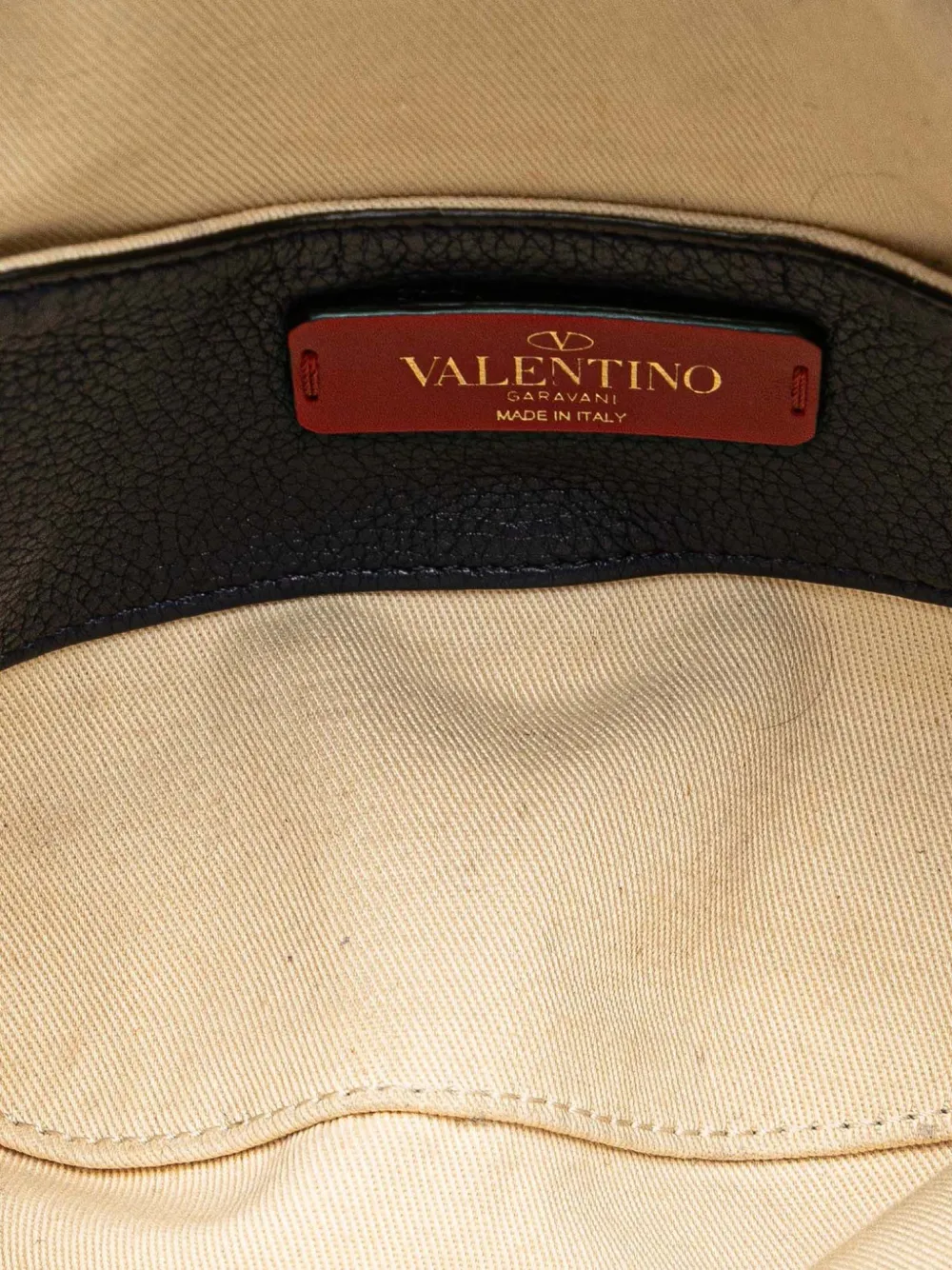 Pre-owned Valentino Garavani 2018-2025 Grained Calfskin Rockstud Belt Bag In Blue