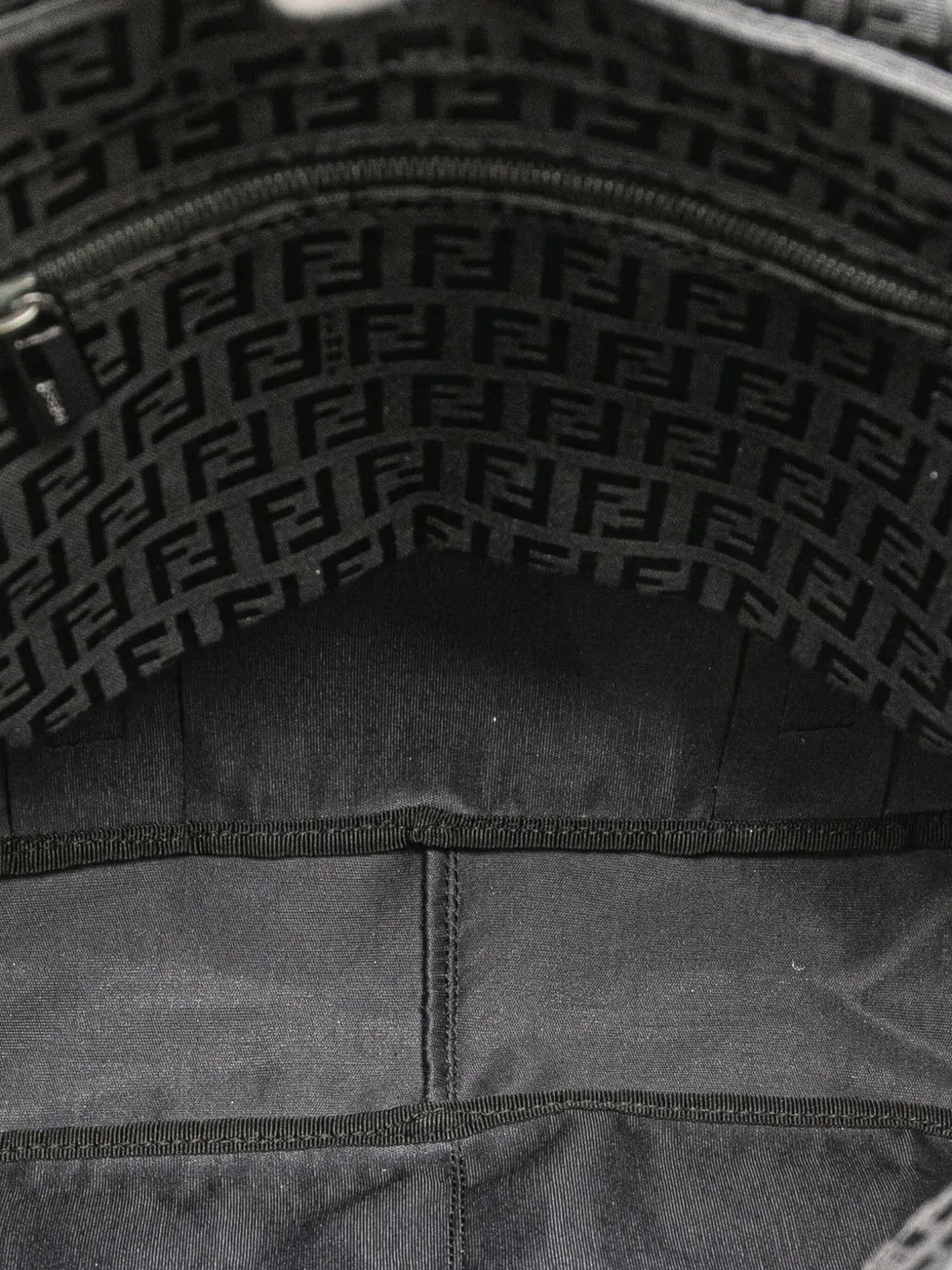 Pre-owned Fendi 2000-2010 Zucchino Canvas Backpack In Black