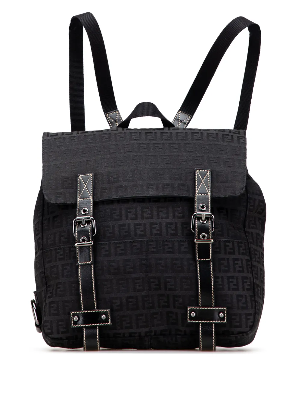 Fendi Pre-Owned 2000-2010 ズッキーノ キャンバス バックパック - ブラック Fendi Pre-Owned 2000-2010 ズッキーノ キャンバス バックパック - ブラック