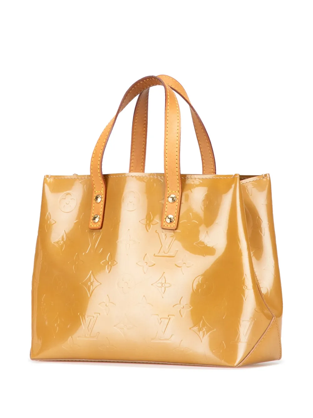 Pre-owned Louis Vuitton 2006 Monogram Vernis Reade Pm Handbag In Yellow