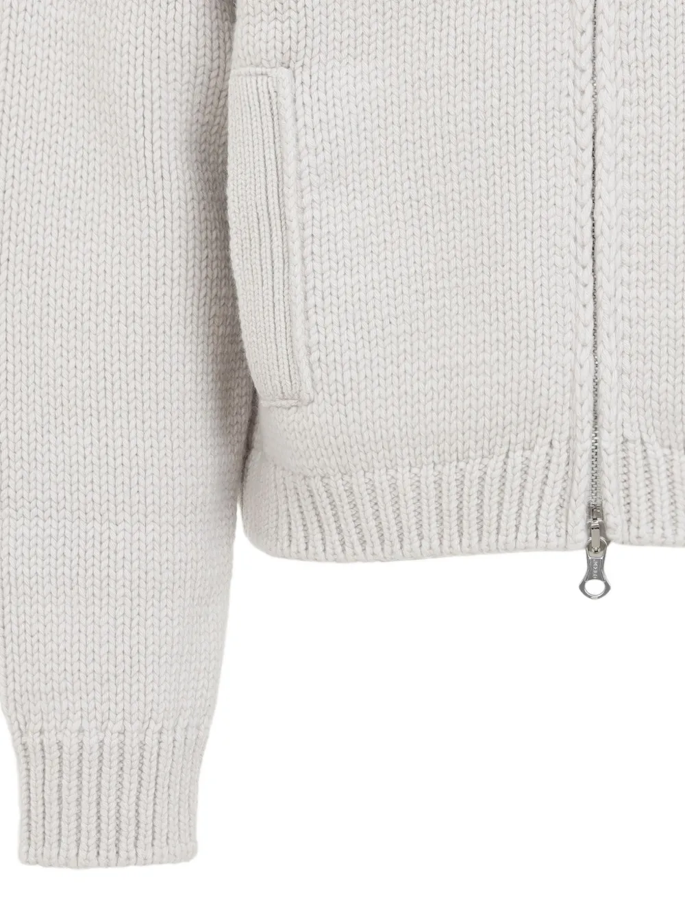 Our Legacy Bone White Extrafine Merino Wool Ultra Zip Cardigan In White