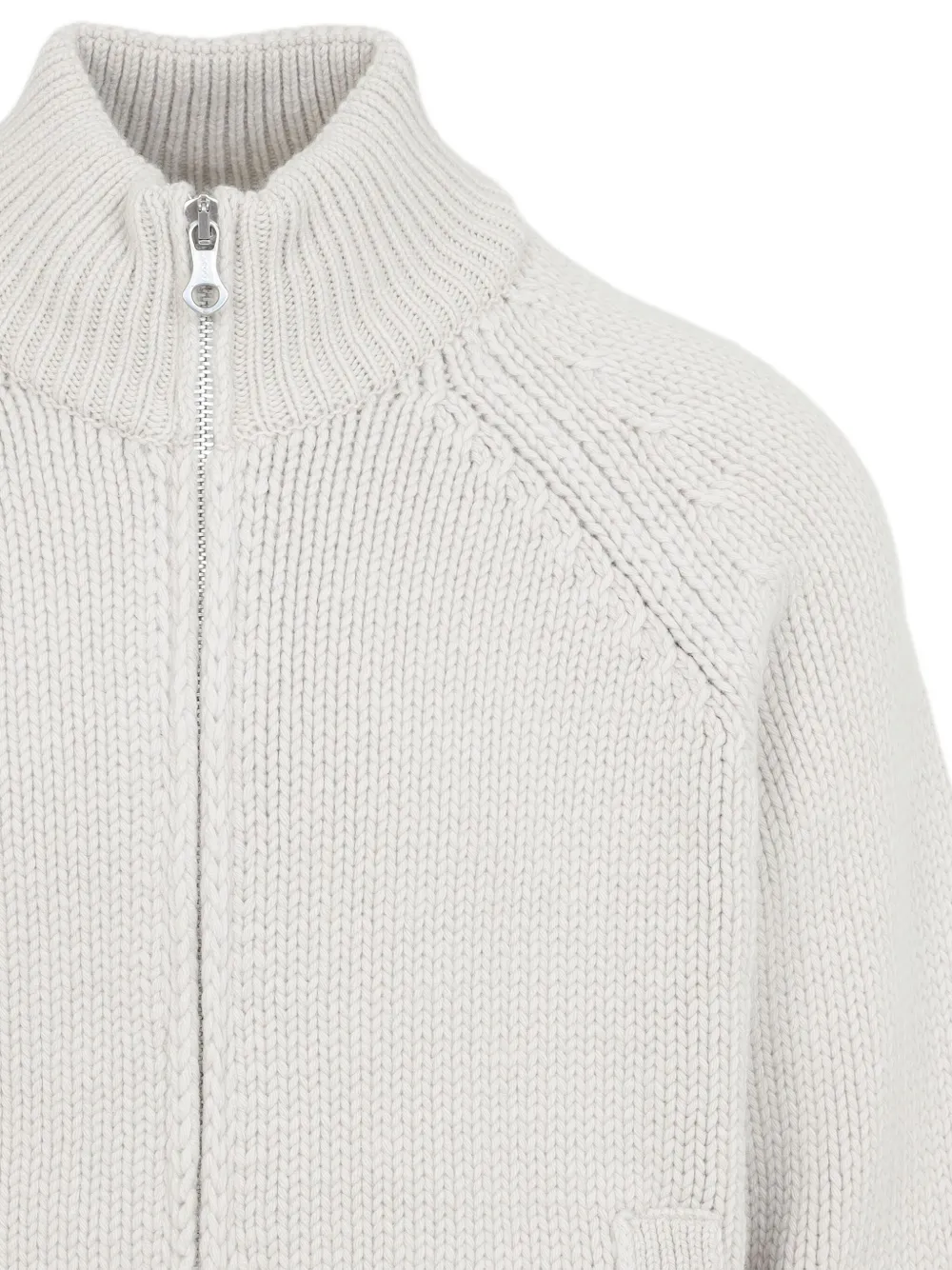 Our Legacy Bone White Extrafine Merino Wool Ultra Zip Cardigan In White