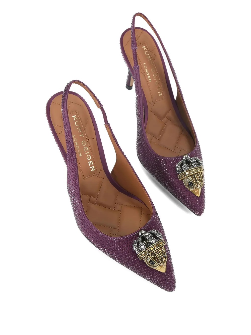 Kurt Geiger 85mm Belgrava High Sling Embellished High-heeled Pumps In Purple