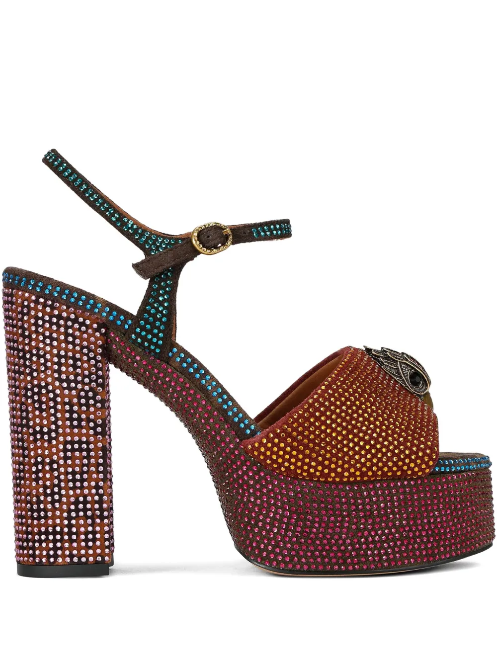 Kurt Geiger London 125mm Kensington embellished platform sandals Bruin