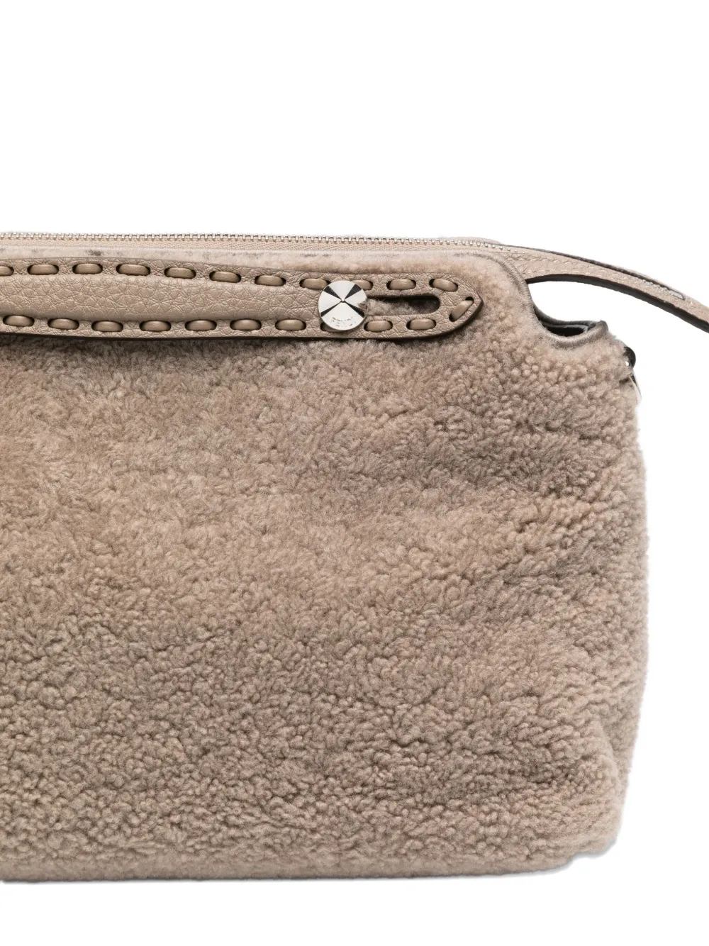 Fendi Leather Shoulder Bag In Neutral