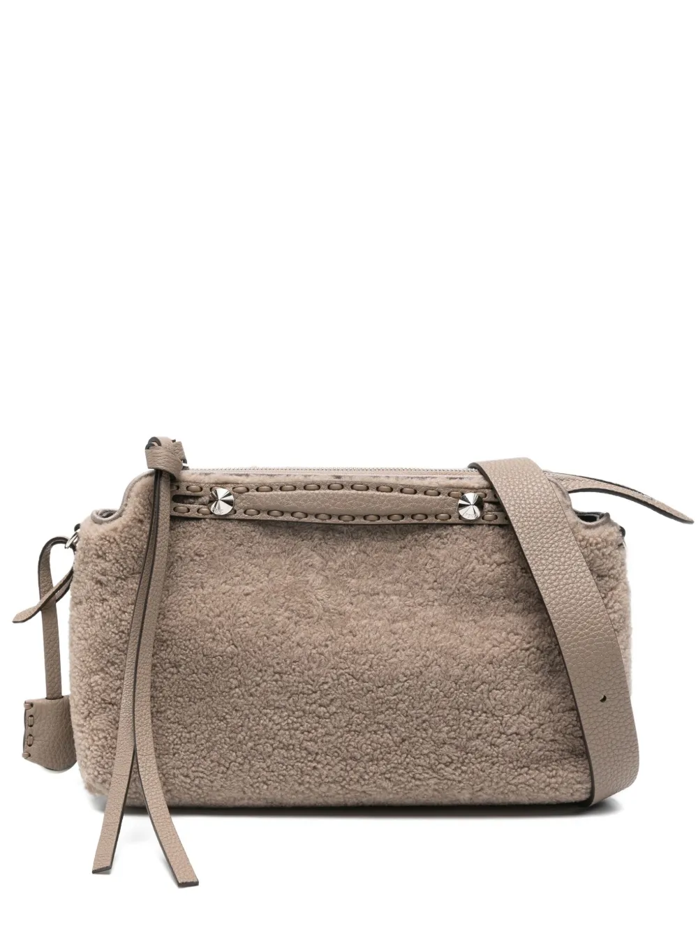 Fendi Leather Shoulder Bag In Neutral