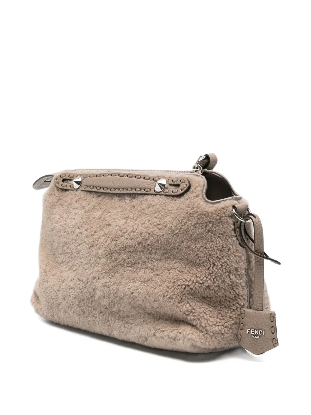 Fendi Leather Shoulder Bag In Neutral