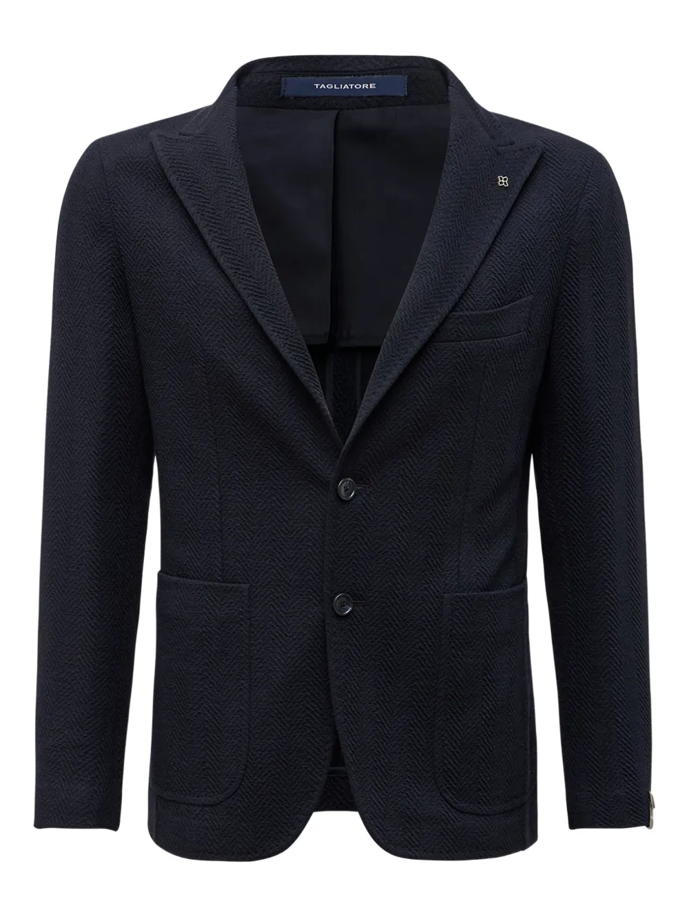 Tagliatore herringbone single-breasted blazer | Blue | Image 1