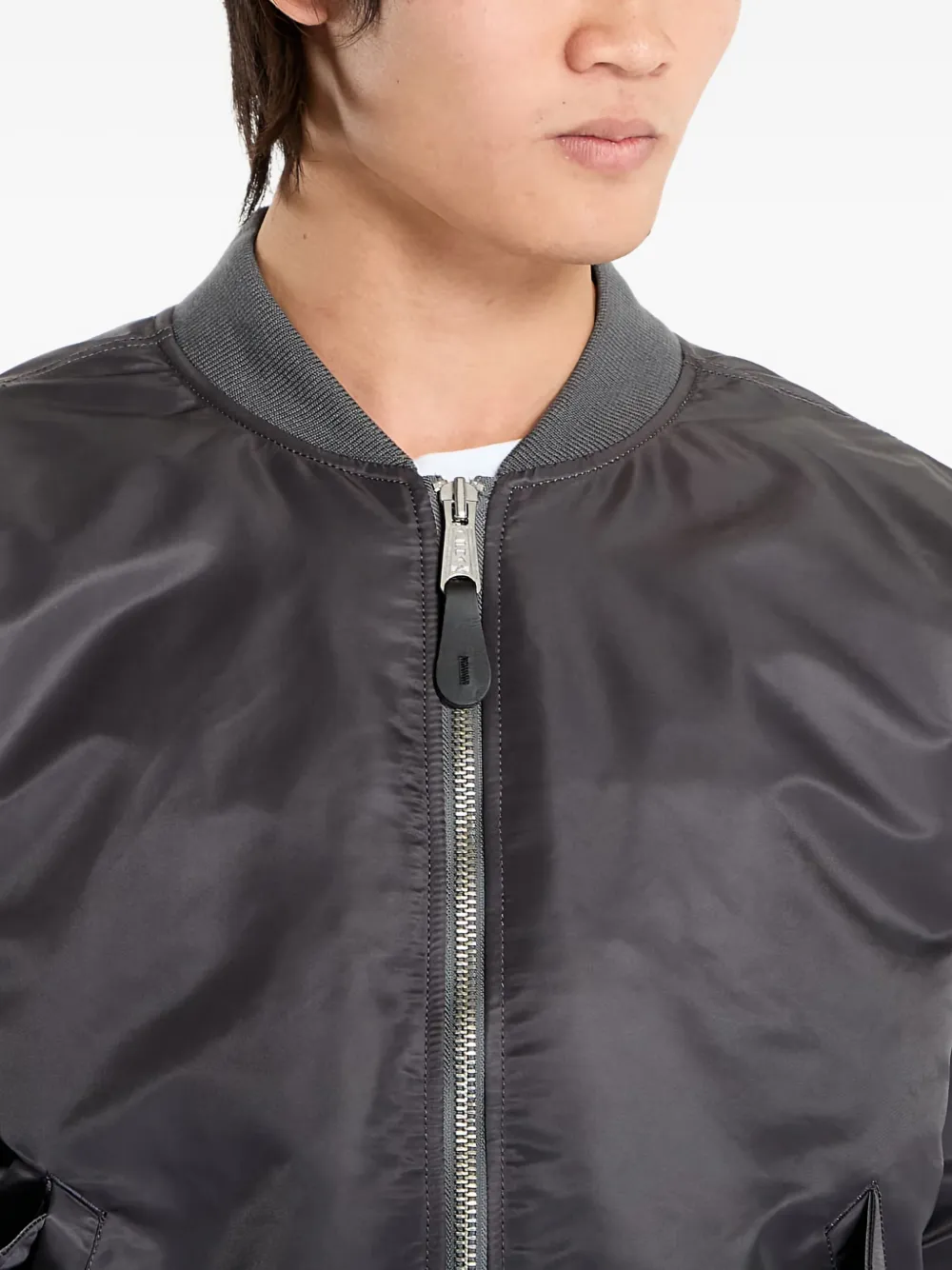 Alpha Industries Zip-fastening Bomber Jacket In Gray