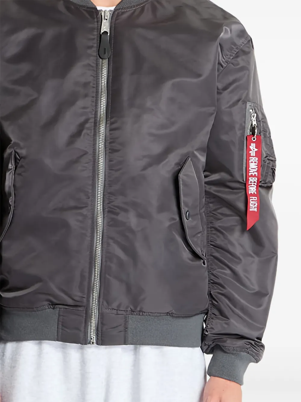 Alpha Industries Zip-fastening Bomber Jacket In Gray