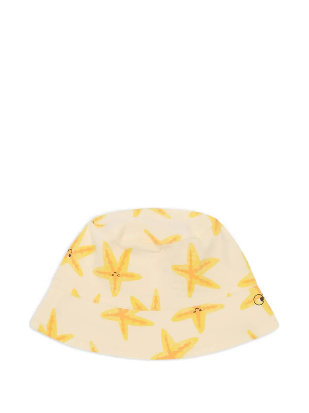 The Bonnie Mob Kids Chill starfish-print bucket hat - Geel