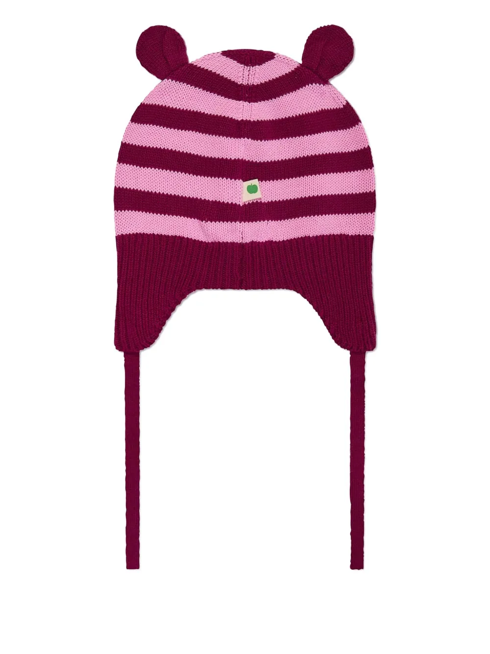 The Bonnie Mob Kids Damson striped ear-flap hat - Rood
