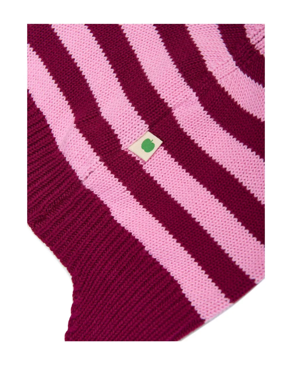 The Bonnie Mob Kids Damson gestreepte muts met oorkleppen Rood