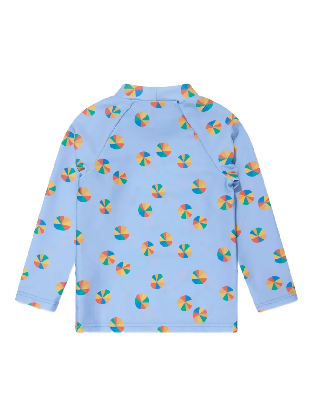 The Bonnie Mob Kids Wake top met strandbalprint en rond hoge hals Blauw
