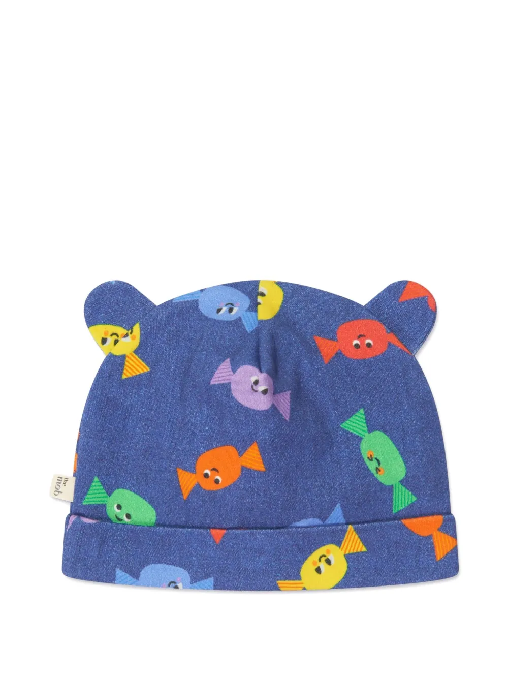The Bonnie Mob Kids candy-print ear-flap hat - Blauw