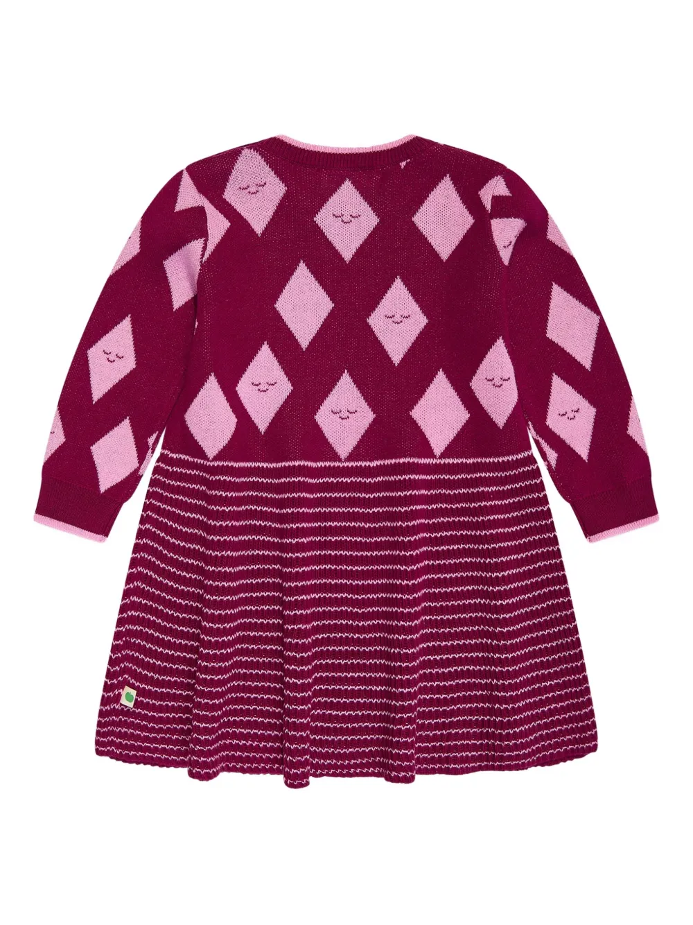 The Bonnie Mob Kids Auburn diamond-pattern knitted dress - Rood